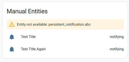 Screenshot of Manual Entities